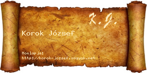 Korok József névjegykártya