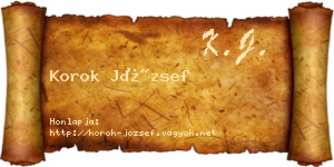 Korok József névjegykártya